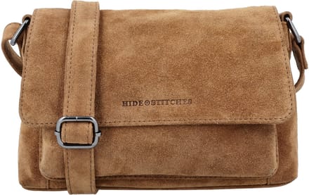 Hide & Stitches Brazos Schoudertas - Suede - Crossbody - Leer - Overslag - Leren Dames Tas - Camel