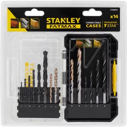 Stanley Multimateriaalboor Set - Diam. 2-8mm - 14 Stuks