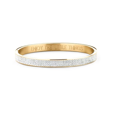 CO88 Collection Sparkle 8CB-90310 Stalen Bangle met Kristallen - One-size (58x49x8 mm) - Goudkleurig / Wit