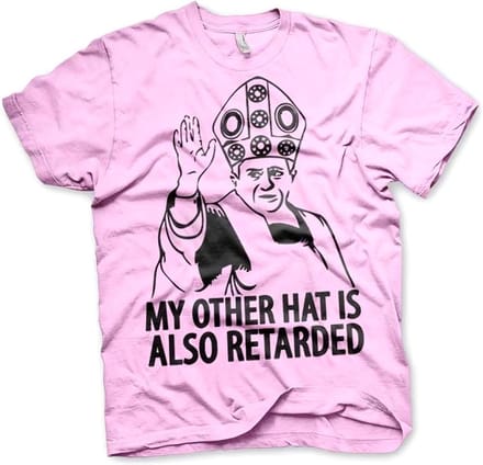 Hybris T-shirt 'My Other Hat Is Also Retarded' - roze