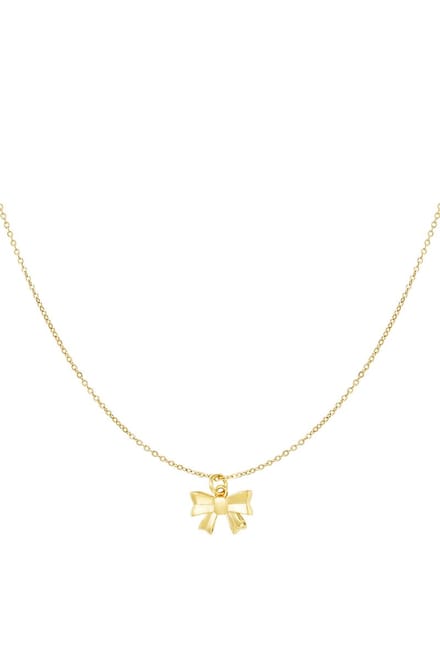 Eenvoudige halsketting met strikhanger - Goud kleur