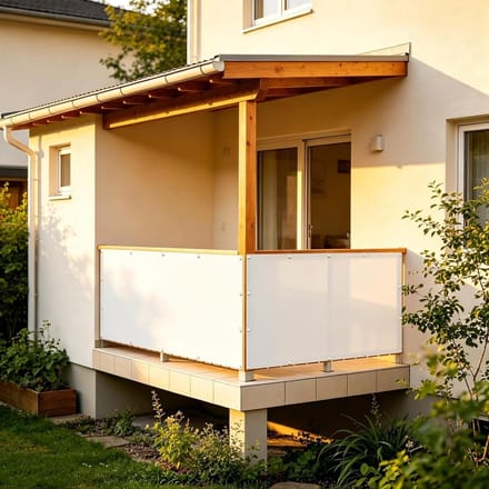 Balkonafdekking Waterdicht - Windscherm Terras - Privacy Creëren - Scheurvast Materiaal - 180 x 200 cm - Wit