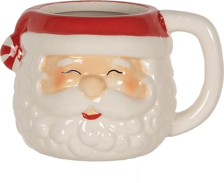 Clayre & Eef Mok Kerstman 450 ml Wit Rood Keramiek