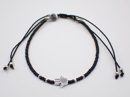 Colure® armband Miyuki glanzendzwart met symbool Hamsa hand