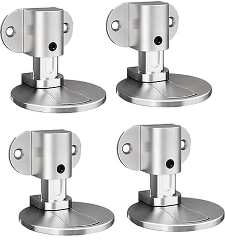 Onzichtbare magnetische deurstopper set - Verstelbare deurstopper voor diverse deurtypes met boor- en plakopties (4 stuks, zilver)