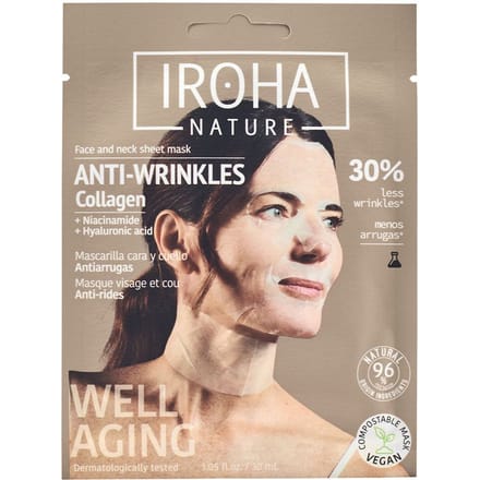Anti-Veroudering Vitaliserend Masker Cotton Face & Neck Iroha Cotton Face Neck Mask (1 Stuks)