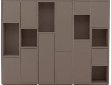 Goossens Wandmeubel Granada, 11 Deuren 6 Open Vakken - Hout Bruin
