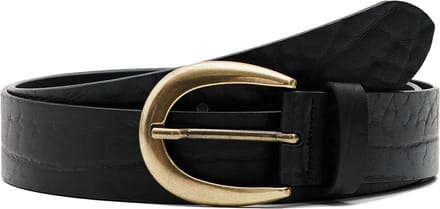 Desigual Leren Riem Big Studs Belt W85 Noir Zwart