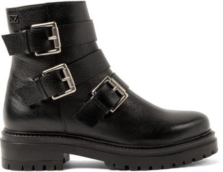 Lazamani - Reina Dames Biker Boots Leer Black - Maat 37