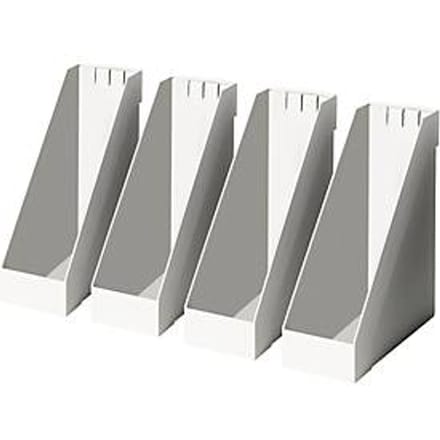 HELIT tijdschriftenhouder, extra breed, polystyreen, 4 stuks lichtgrijs