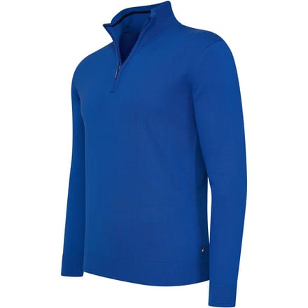 Cappuccino Italia - Heren Trui Pullover Bergamo Zip - Blauw - Maat M