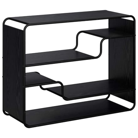 vidaXL - Dressoir - Zwart - eiken - 98 - x - 37,5 - x - 75,5 - cm - Bewerkt - hout