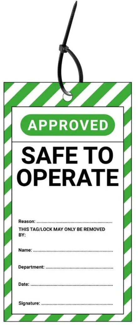 LOTO tags safe to operate EN - 10 stuks - inclusief tiewraps