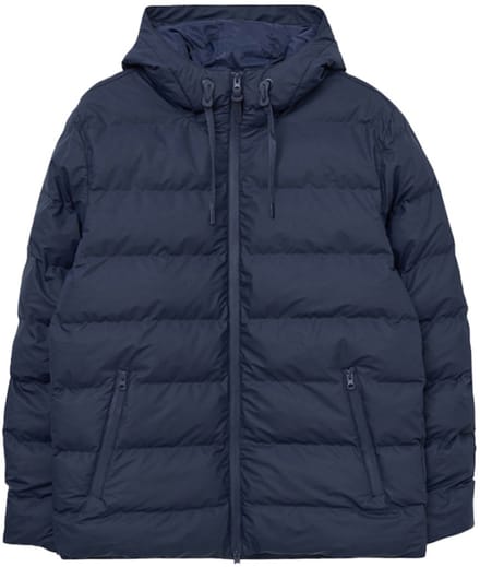Donkerblauw gewatteerde heren winterjas Hrom van Tantä L