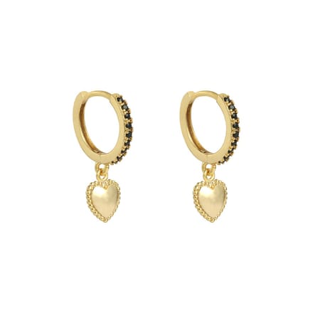 Oorbellen - Bedel - Hart - Strass/Zirkonia - Lovely - Goud/Zwart