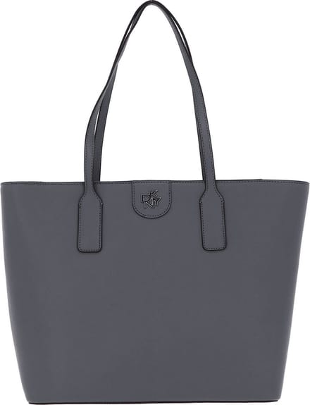 DKNY Leren Shopper Schoudertas Carol Saff Tote Bag LT Char Grijs