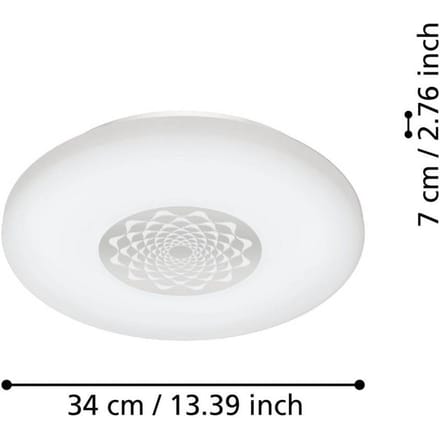 EGLO connect.z Capasso-Z Smart Plafondlamp - Ø 34 cm - Wit/Grijs - Instelbaar wit licht - Dimbaar - Zigbee