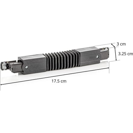 GLOBAL Flexibele verbinder HV-stroomrail Noa, zwart