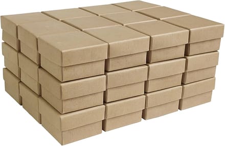 Sieraden Ringdozen - Kleine Geschenkdozen - Cadeaus Presenteren - Voorgemonteerd Karton - 5x5x4 cm - Bruin