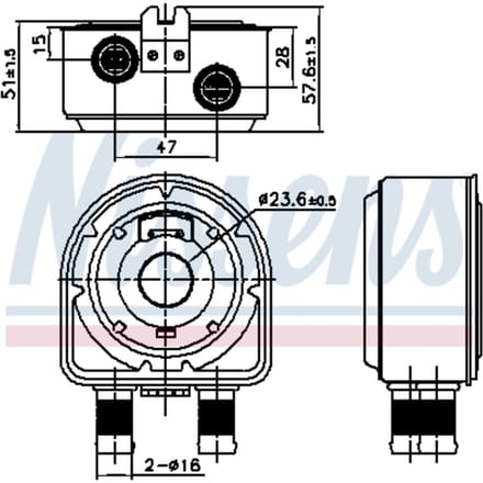 Olie radiator, motorolie NISSENS 91295