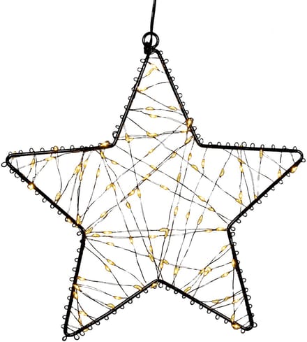 Anna's Collection Verlichte ster - 100 led lampjes - warm wit - D26 cm - kerster figuur - kerstverlichting