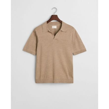 Gant poloshirt korte mouw beige