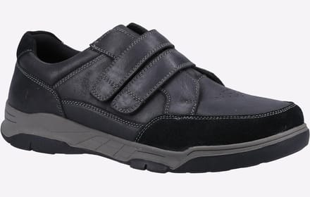Hush Puppies Fabian Double Strap Leren Zwarte Heren Loafers