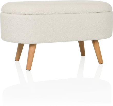 STORIANO gestoffeerde kruk 82x41x44cm 1 vak wit hjh LIVING
