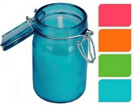 Citronella kaars in glazen pot Oranje
