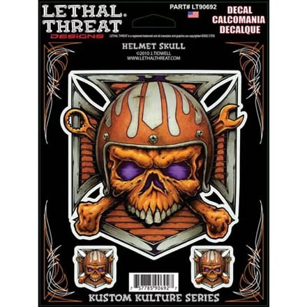 Motorfiets stickers Lethal Threat Helmet Skull Lt90692