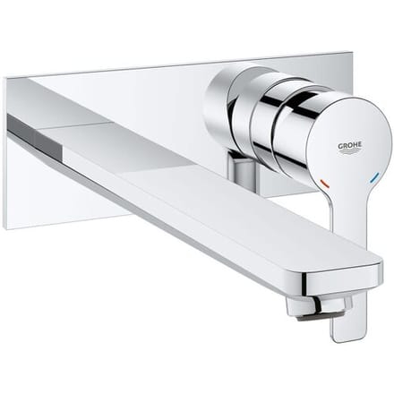 GROHE Lineare Tweegats Wastafelkraan L - Lange uitloop - Wandmontage - Chroom