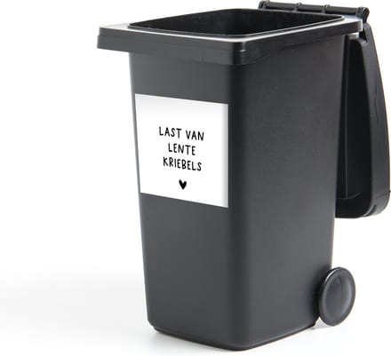 Container sticker Last van lentekriebels - Spreuken - Quotes - 40x40 cm - Kliko sticker