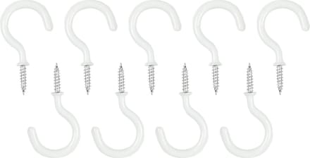 Benson Schroefhaken - 48 mm - Wit - Vinylcoating - 9 stuks