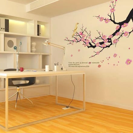 Kersenbloesem Muursticker - Cherry Blossom Wanddecoratie - Roze