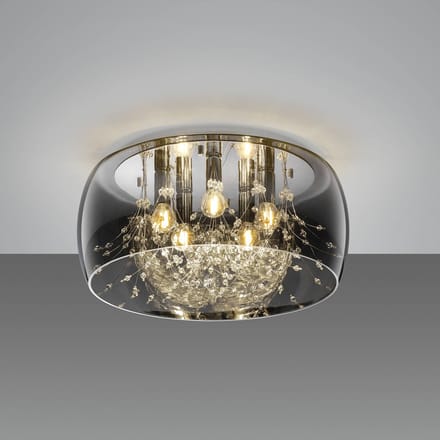 Trio Lighting Plafondlamp Crystel van glas, chroom, Ø 50 cm