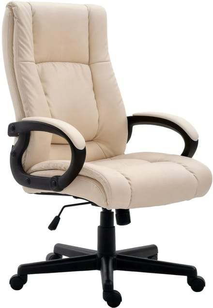 CLP XL Sparta Bureaustoel - ergonomische - voor volwassenen - kunstleer - creme
