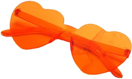 New Age Devi- Feest-zonnebril - Hart- Hippie - Zomer- Donker Oranje