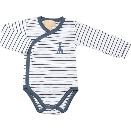 Sophie de giraf - overslag romper - wit met blauwe streep - 0 Maanden - 50cm