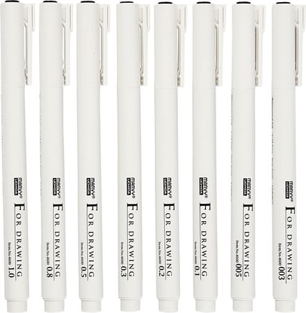 Creotime Fineliners 8 Stuks Zwart