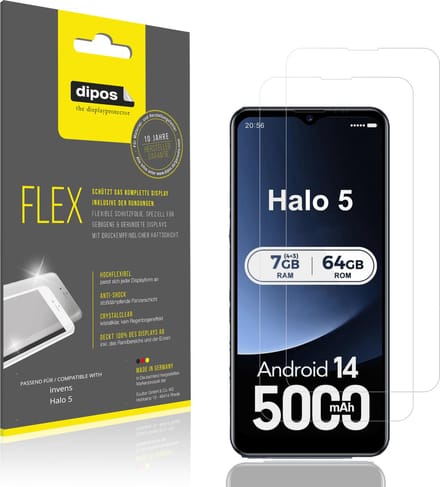dipos – 2x Beschermfolie geschikt voor invens Halo 5 | 3D Full Cover Screenprotector | 100% Passend
