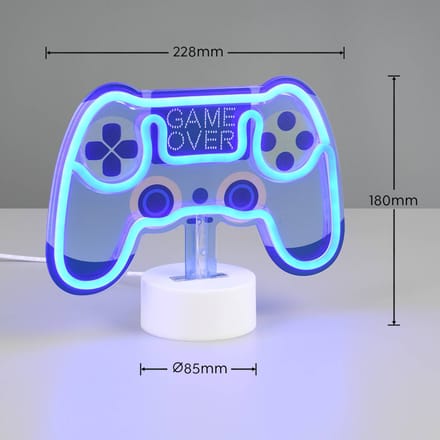 Reality Leuchten Control LED tafellamp, blauw, breedte 22,8 cm, kunststof