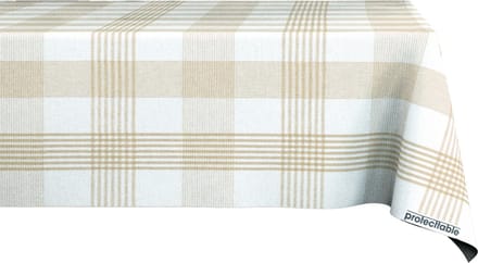 Protecttable - Tafelzeil Ruit Cotton Creme 140x100cm - Tafelkleed Afwasbaar - Kunststof