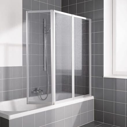 Kermi Vario 2000 folding wall 3-wing on bath 100 x 140 cm V2FW30371412K