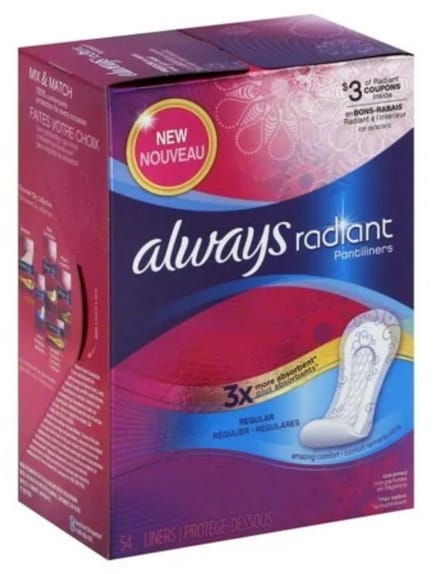 Always Radiant Regular Dunne Inlegkruisjes - 54 stuks