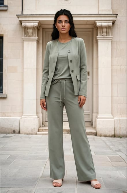 MI PIACE - Travel Blazer Uni Collarless 202824 Olive - Maat : XS