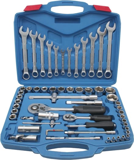 Doppendoos - Dopsleutel set 1/4" en 1/2" - 61-delig - opbergbox - gereedschap