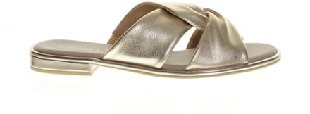 Instapper Zomer Goud Leder maat 39