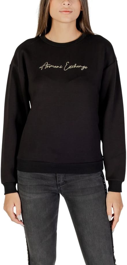 Printed Long Sleeve Round Neck Sweatshirt Wo - Black