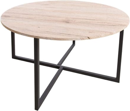 Swiphi® Salontafel - Tafel - Woonkamertafel - 83x83x5cm - Zwart/Wit