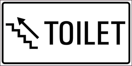 Toilet trap omhoog sticker links 300 x 150 mm
